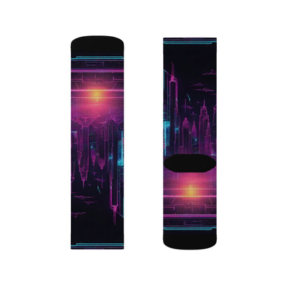 Vibrant Sublimation Socks, Colorful Athletic Socks, Trendy Fashion Accessories, Unique Gift for Her, Cosmic Patterned Socks