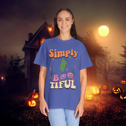 Simply Bootiful Retro Groovy Halloween Unisex Garment-Dyed T-shirt Gifts for Her Gifts for him