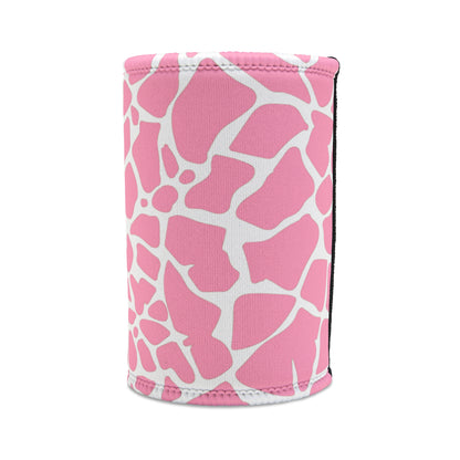 Pink Giraffe Print Stubby Cooler