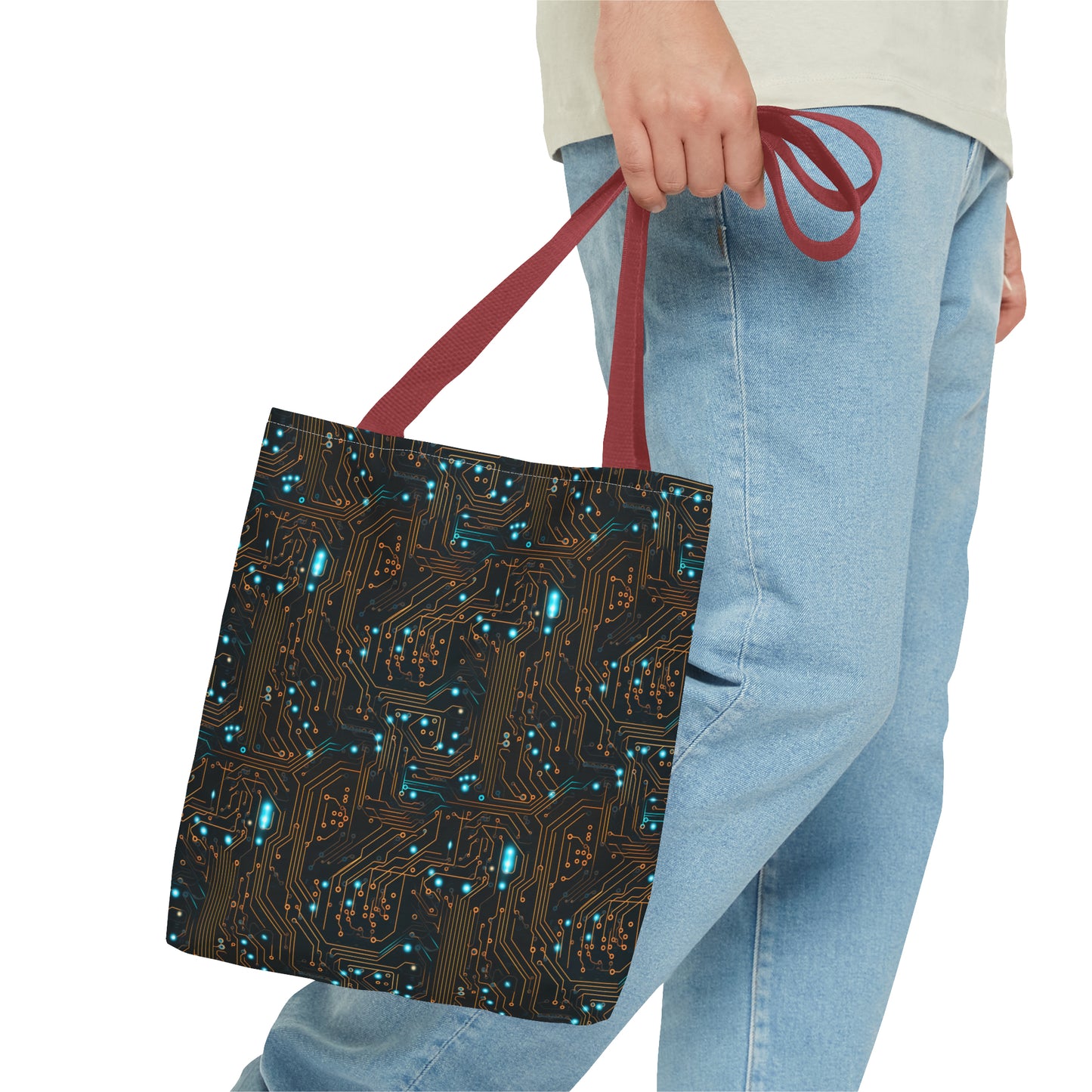 Golden Circuit Board AOP Tote Bag