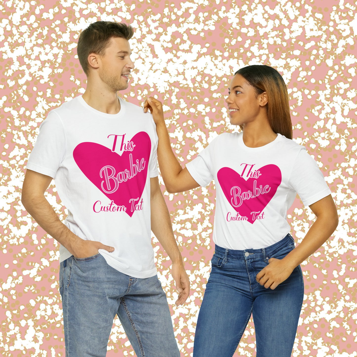 This Barbie  "CUSTOM TEXT" Unisex Jersey Short Sleeve Tee Gifts For Him Gifts For Her