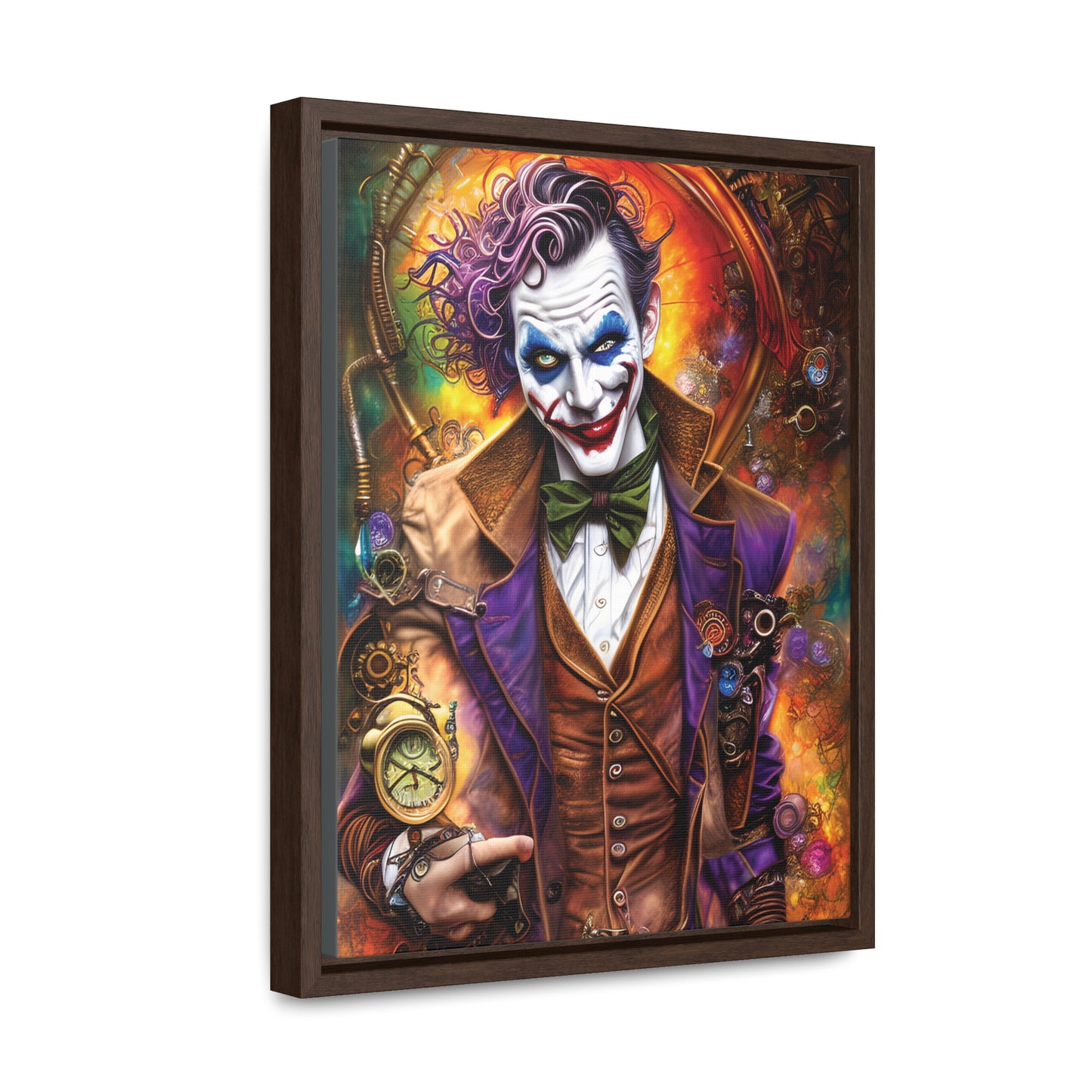 Steampunk-Joker-Hearts-Tribal-Fractal Gallery Canvas Wraps, Vertical Frame