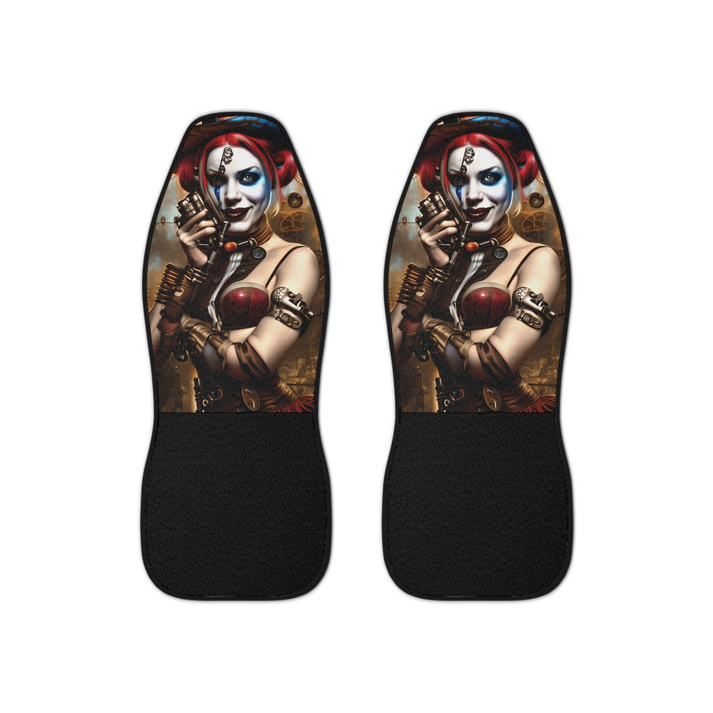 Hyper Realistic Steampunk Harley Quinn Car Seat Covers