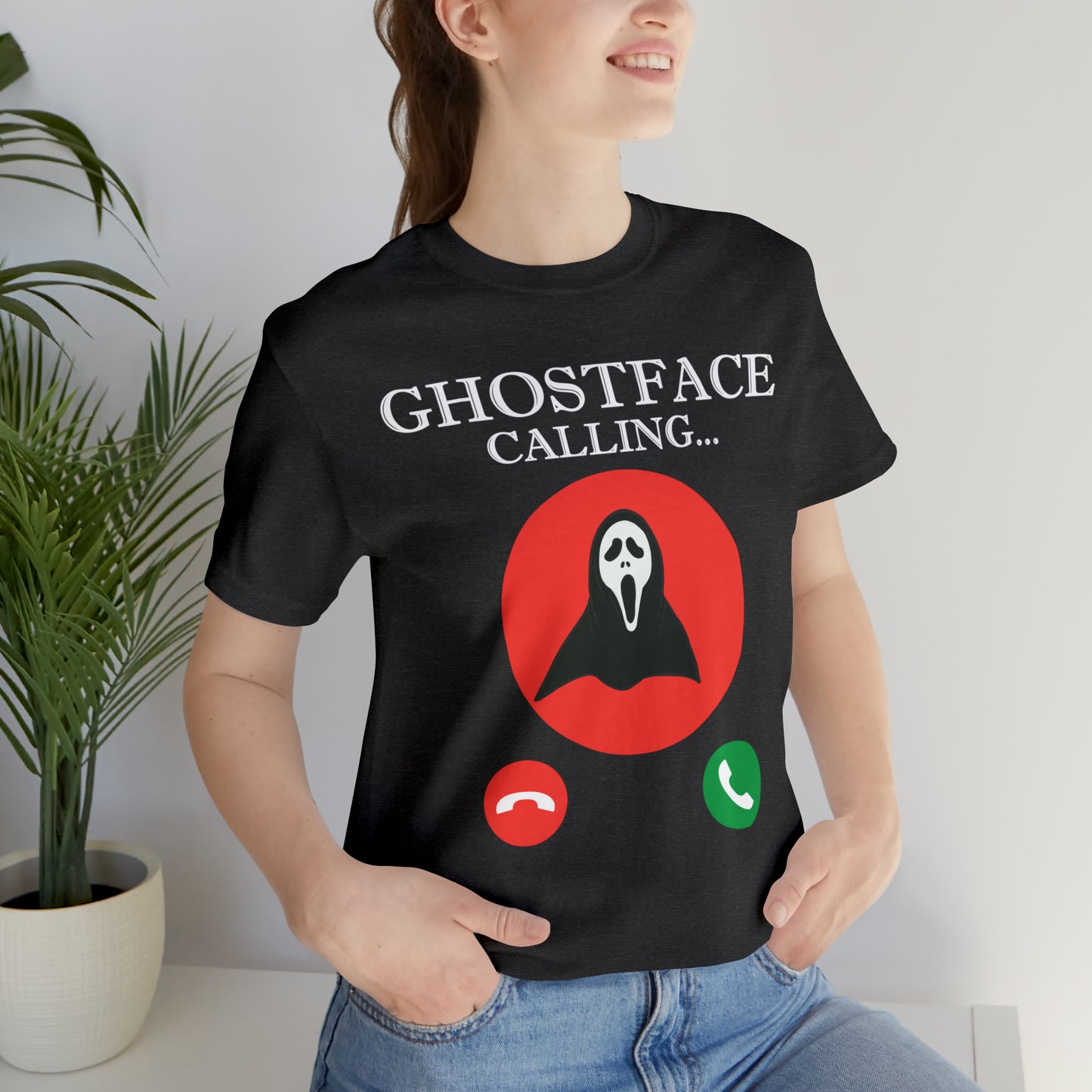 Ghost Face is Calling Halloween Unisex Jersey Short Sleeve Tee Gifts For her Gifts for Him