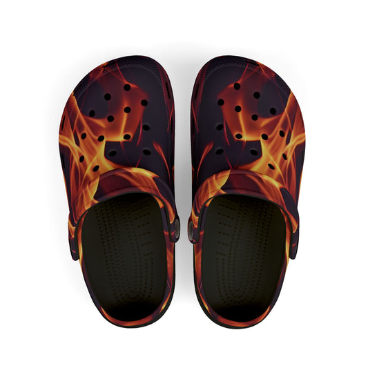 Kids Flame-Pattern, Fun Kids Footwear, Summer Clogs, Outdoor Slip-Ons, Unique Play Shoes, Birthday Gift Idea