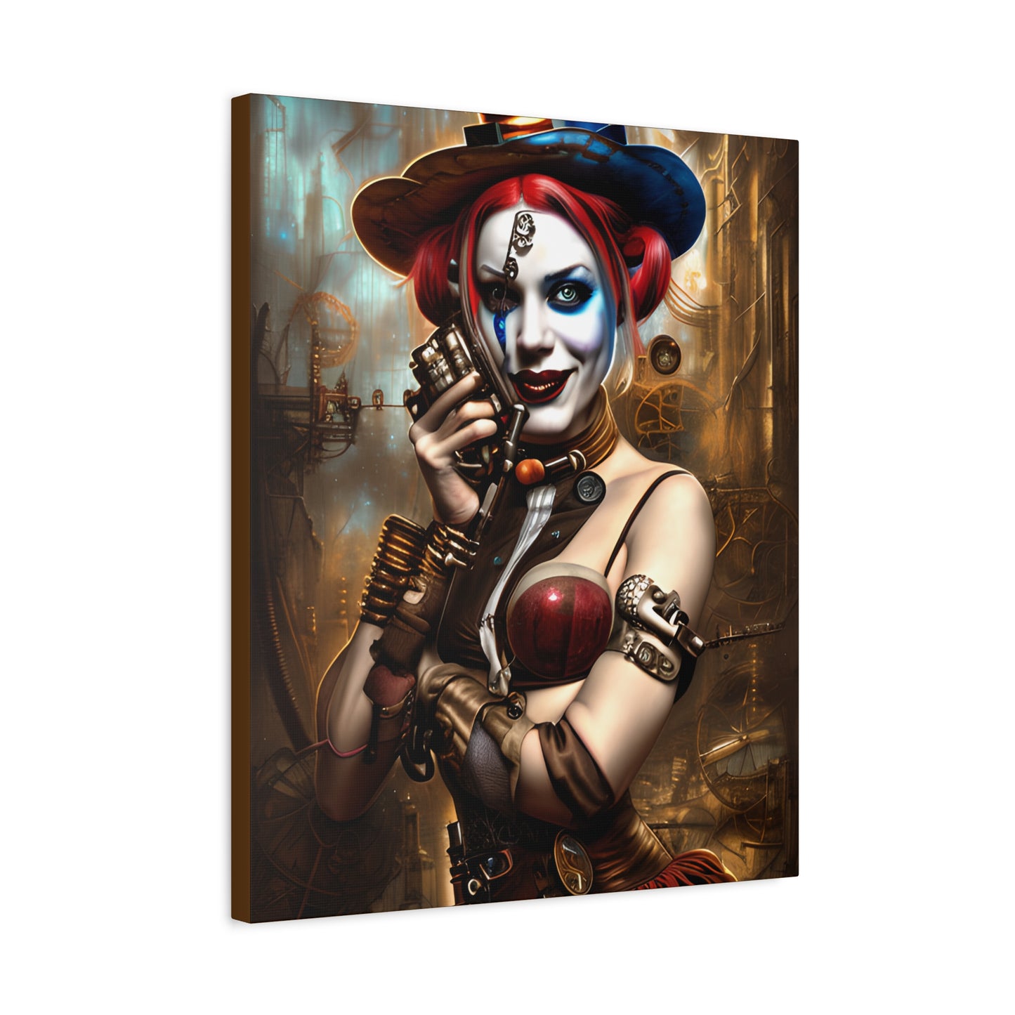 Hyper Realistic Steampunk Harley Quinn Matte Canvas, Stretched, 1.25"