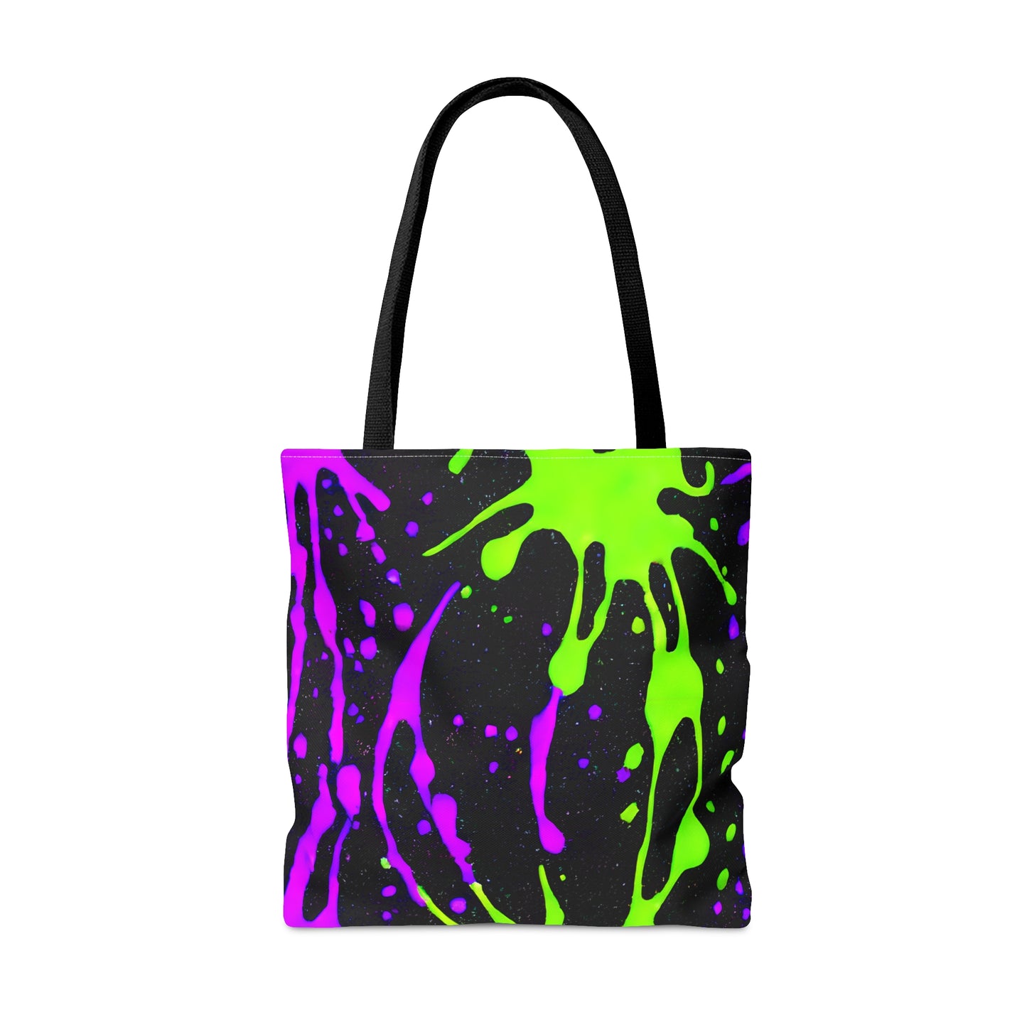 Chic Color Burst: Green & Pink Splatter Print Tote - Stand Out!