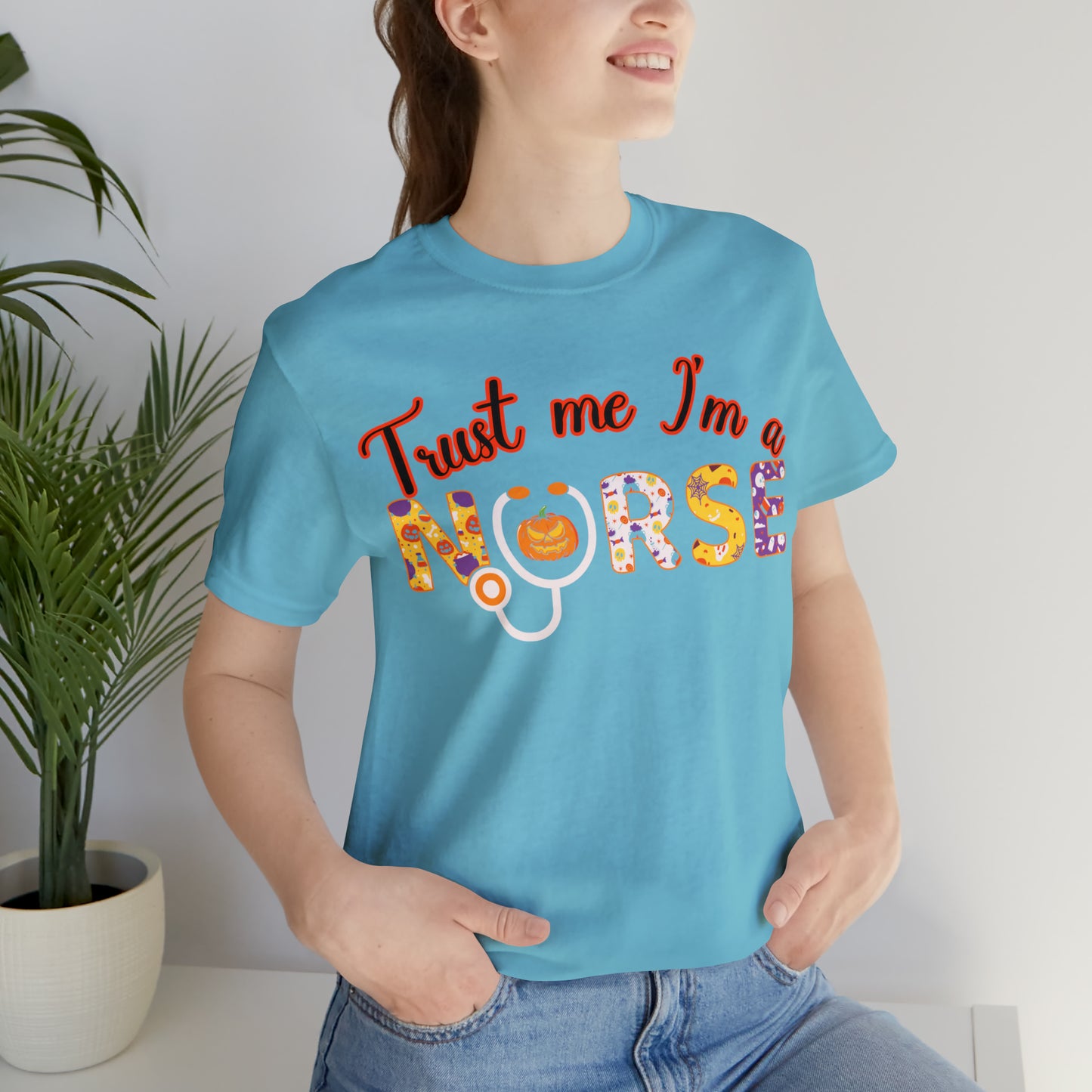 Trust me I'm a Nurse Halloween Retro Unisex Jersey Short Sleeve Tee