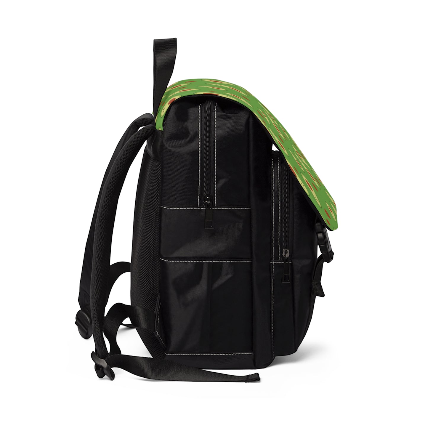 Raining Avocadoes on a Green Background Back to School Unisex Casual Shoulder Backpack