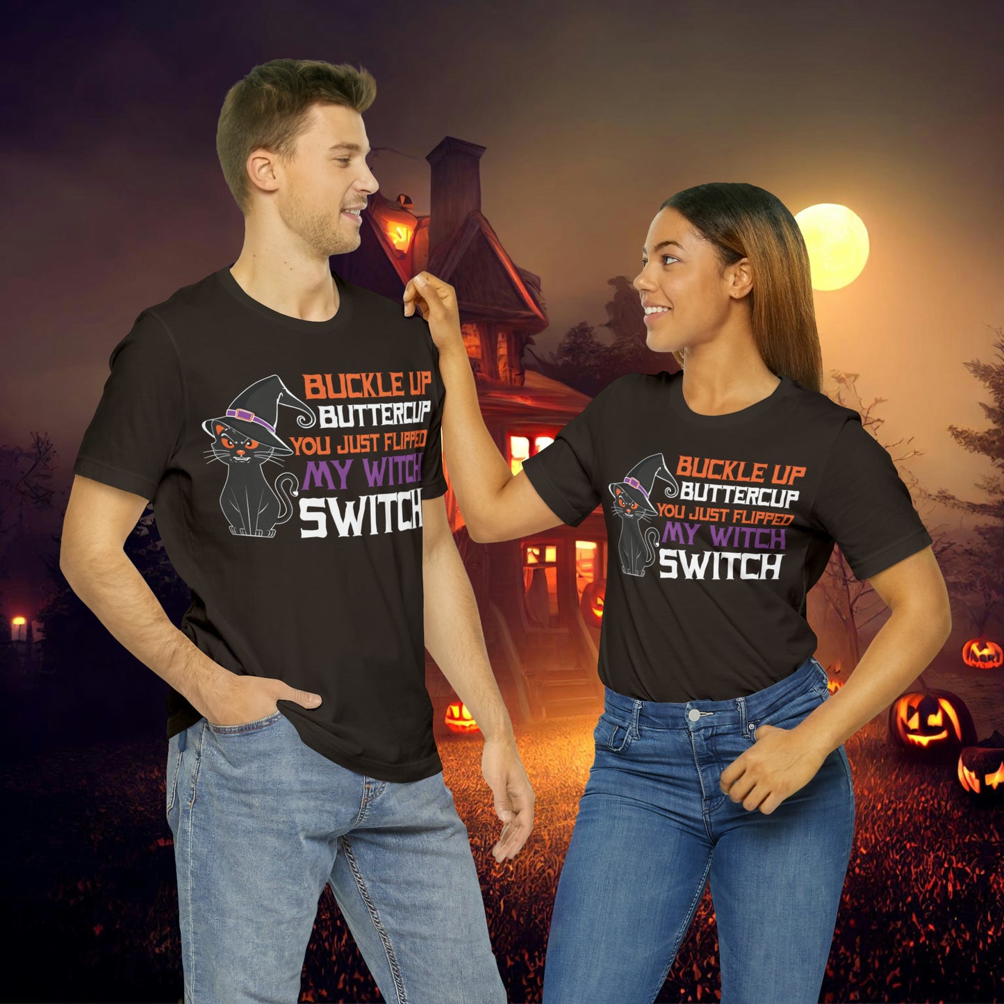 Halloween Buckle up Buttercup you just flipped my Witch Switch Unisex Jersey Short Sleeve Tee Gifts for Her