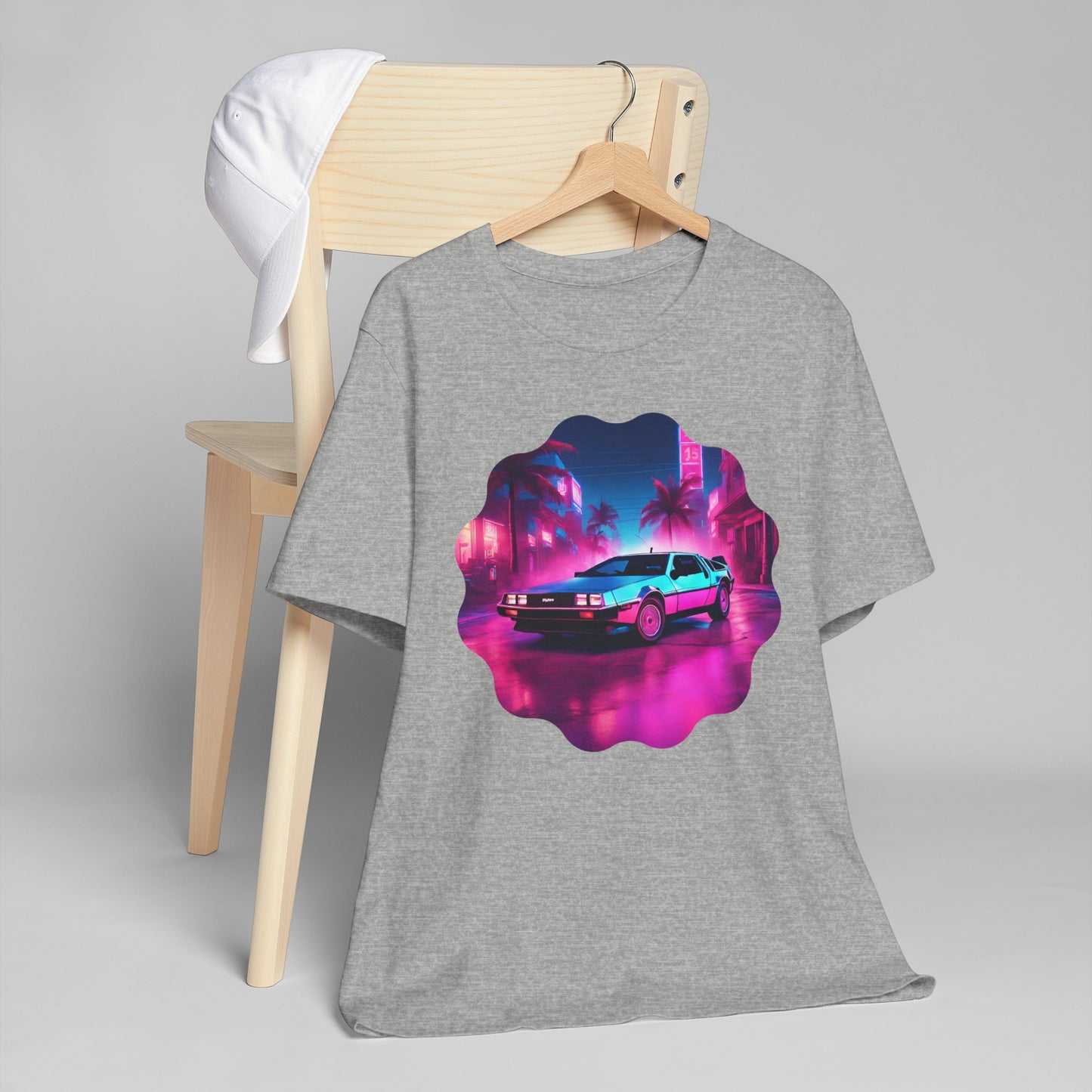 Retro-Futuristic DeLorean Unleashed Jersey: Time-Travel in Style! Unisex Jersey T-Shirt