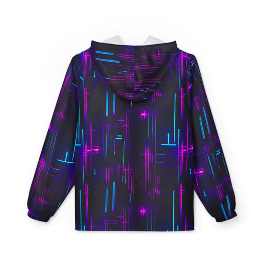 Sci-fi Fanatic Neon Circuit Board Windbreaker Jacket (AOP) #GeekChic #NeonDreams #FashionWithAFlash"