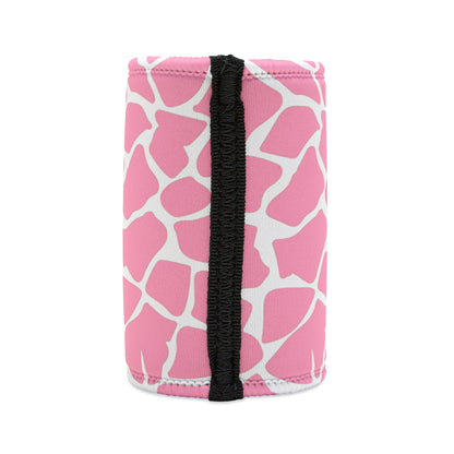 Pink Giraffe Print Stubby Cooler