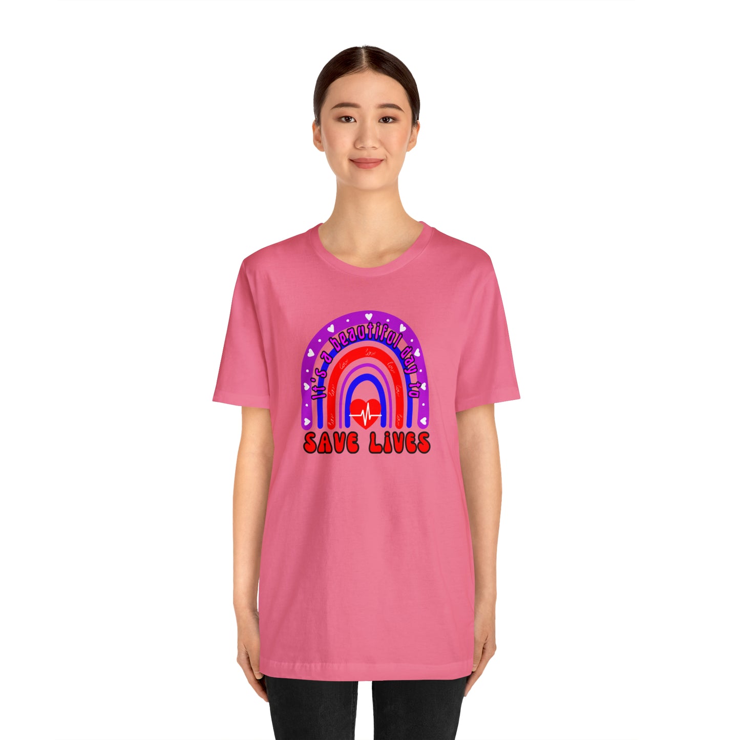 It's a Good Day to Save Lives, Nurse Unisex Jersey Tee Bella+Canvas 3001 Healthcare Gift Medical Students, Various Sizes Available