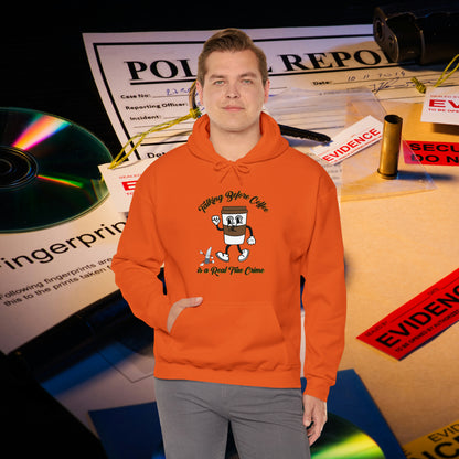 Retro Talking before Coffee is a Real True Crime Unisex Heavy Blend™ Hooded Sweatshirt Gifts for Him Gifts for Her