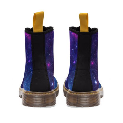 Purple Beyond the Stars Outer Space Out of this World Women's Canvas Boots