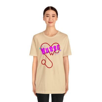 Nurse Love Unisex Jersey Tee Bella+Canvas 3001 Healthcare Gift Medical Students, Soft Fabric, Various Sizes Available