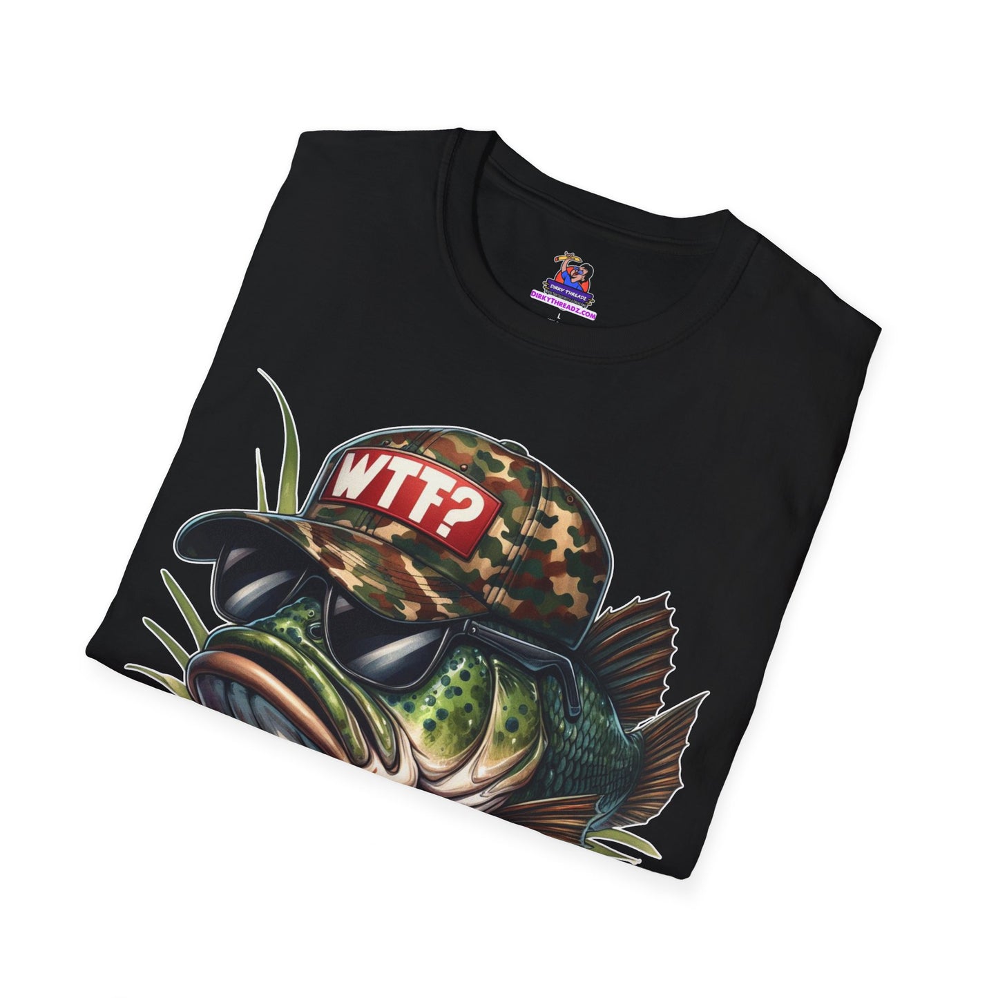 WTF Where's the Fish? Unisex Softstyle T-Shirt Fishing humor, Fisherman Gift Pun T-Shirt Funny Fish Tee Fishy Vibes Unique Unisex Tee