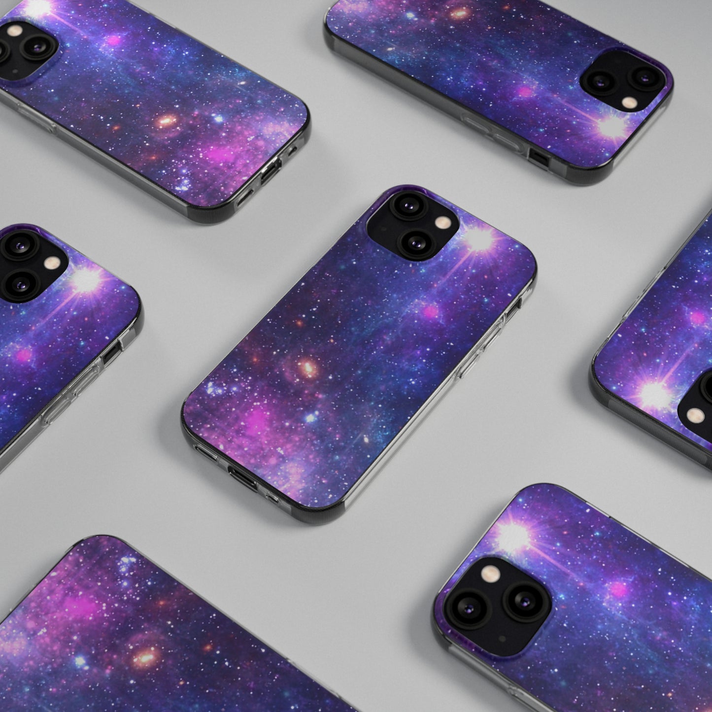 Purple Beyond the Stars Outer Space Out of this World Soft Phone Cases