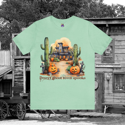 Desert Ghost Town Spooks Halloween Unisex Jersey Short Sleeve Tee Gifts for Him Gifts for Her