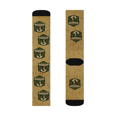 Paddle Daddy Country Club Socks – Chloe-Stamped Lore for Your Feet Rustic Camp-Themed Sublimation Socks, Cozy Adventure Gift, Hiking Accessories, Camping Gear, Unique Sock Design