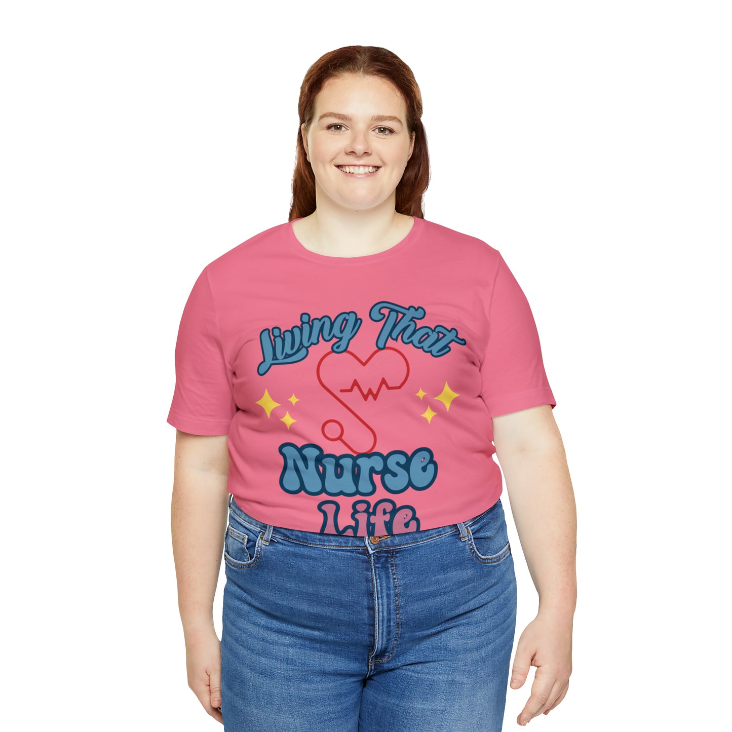 Living the Nurse Life, Comfy and Stylish Nurse T-Shirt:Gift for Medical Professionals and Nursing Students, Various Sizes Available"