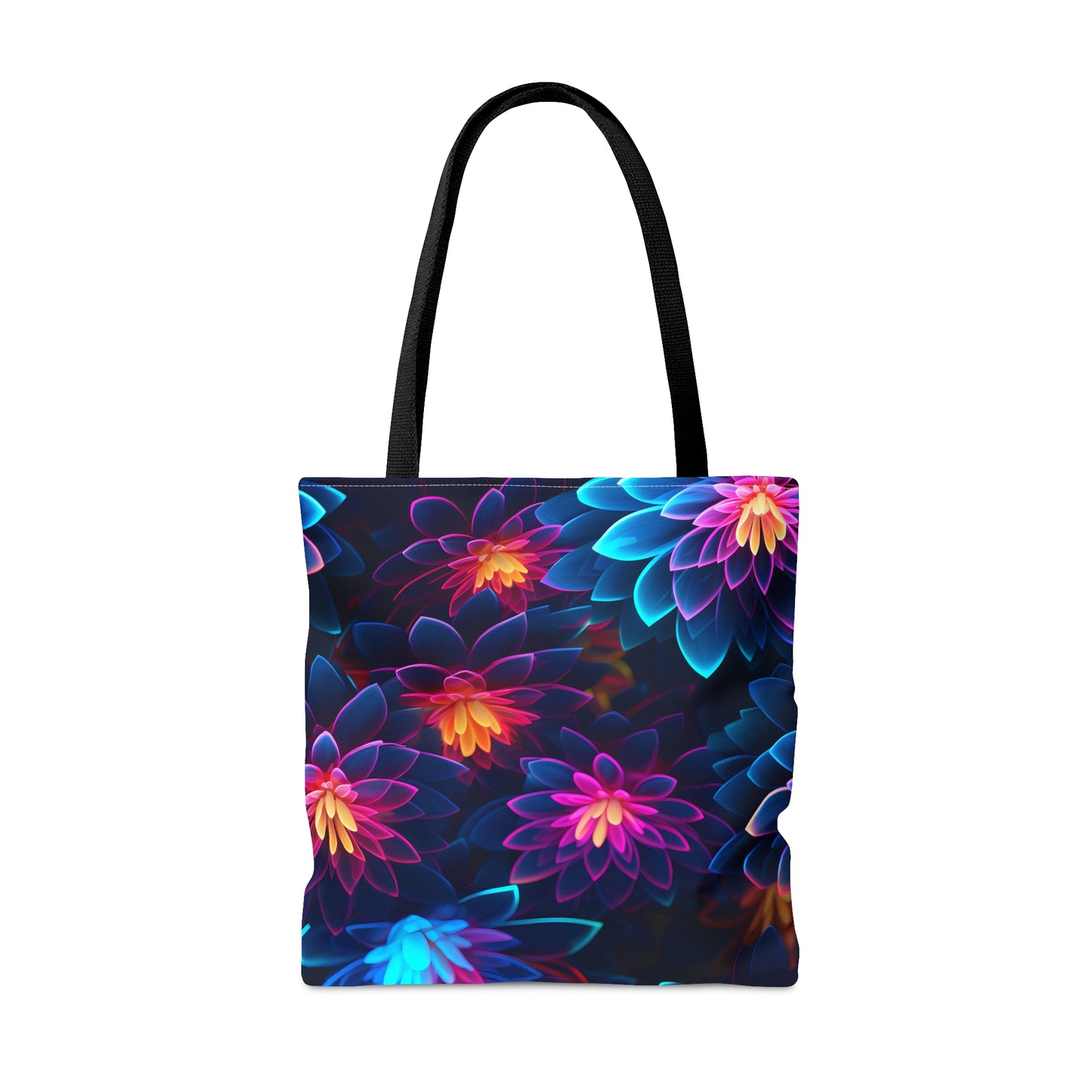 Wild Neon Flowers All Over Print Tote Bag