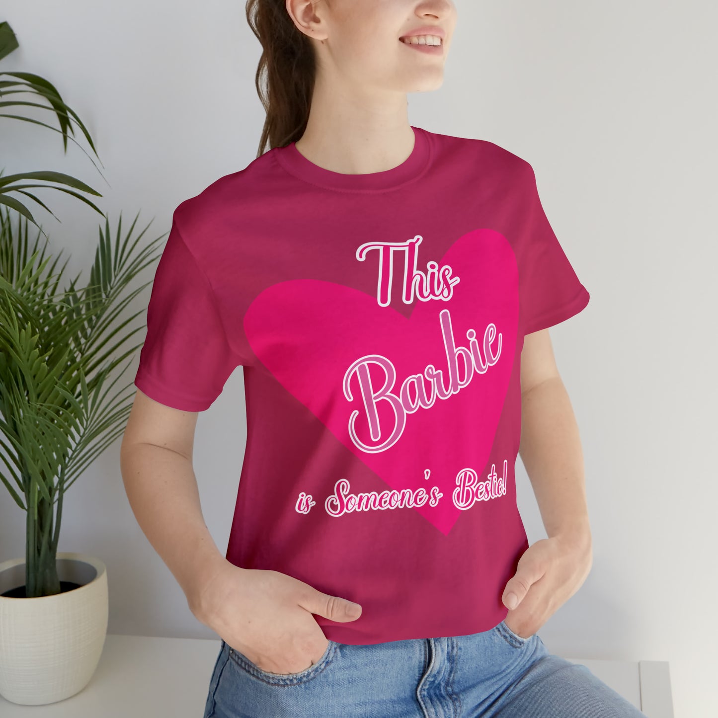 This Barbie is Someone's Bestie Unisex Jersey Short Sleeve Tee gifts for her