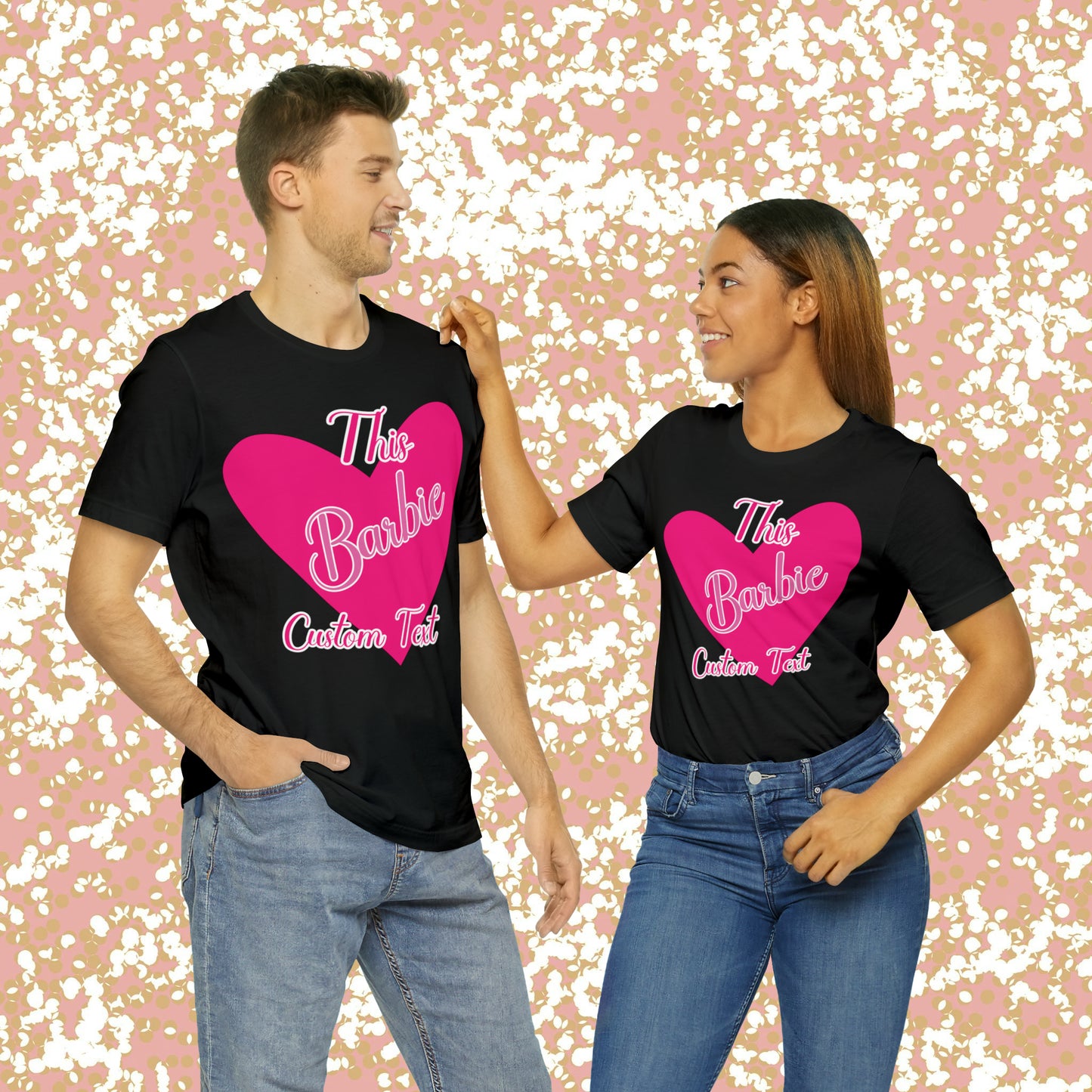 This Barbie  "CUSTOM TEXT" Unisex Jersey Short Sleeve Tee Gifts For Him Gifts For Her