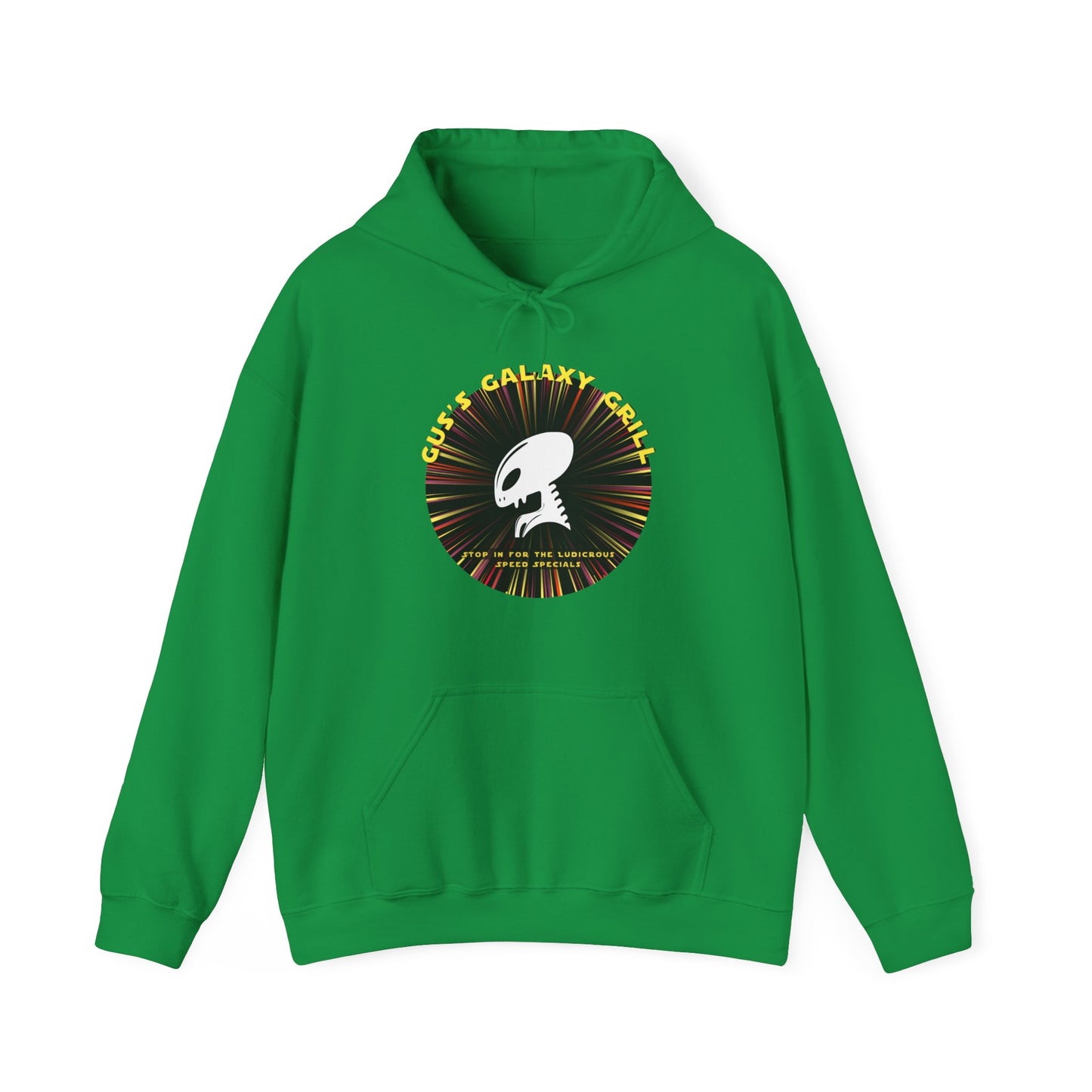 Gus's Galaxy Grill Unisex Heavy Blend™ Hooded Sweatshirt Hooded Hilarity, Galactic Gastro Couture, Intergalactic Apparel