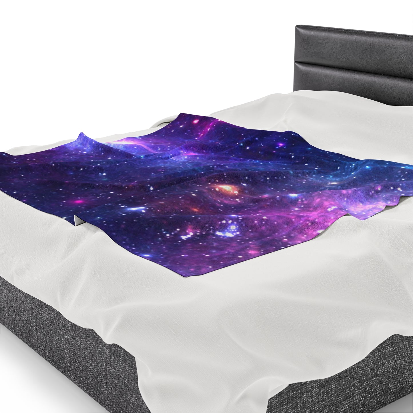 Purple Beyond the Stars Outer Space Out of this World Velveteen Plush Blanket