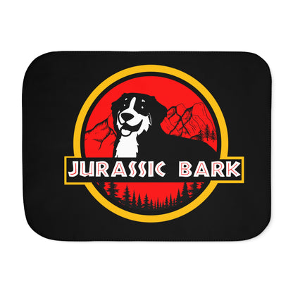 Jurassic Bark Bernese Mountain Dog  Custom Sherpa Blanket, Two Colors