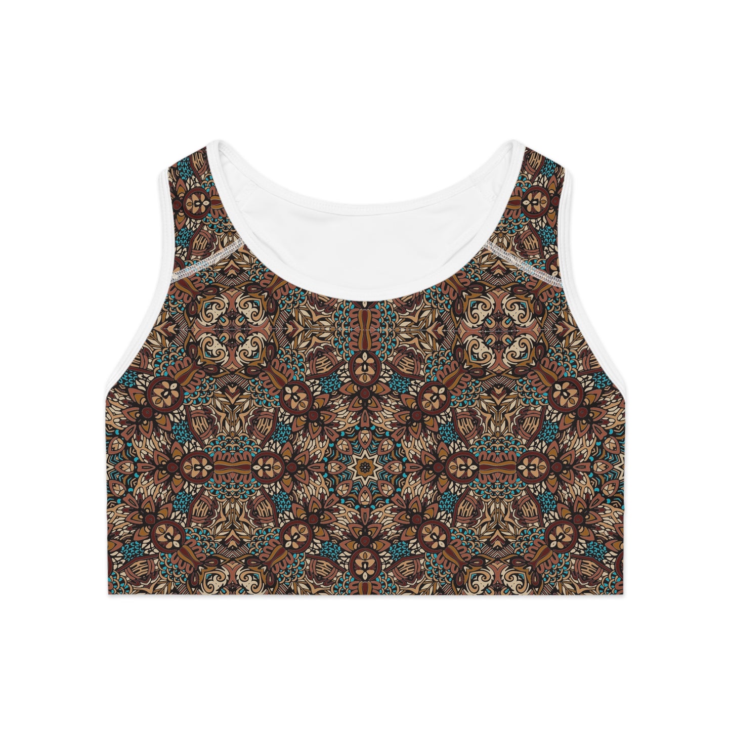 Earthy Brown Boho Chic Women's Sports Bra (AOP)