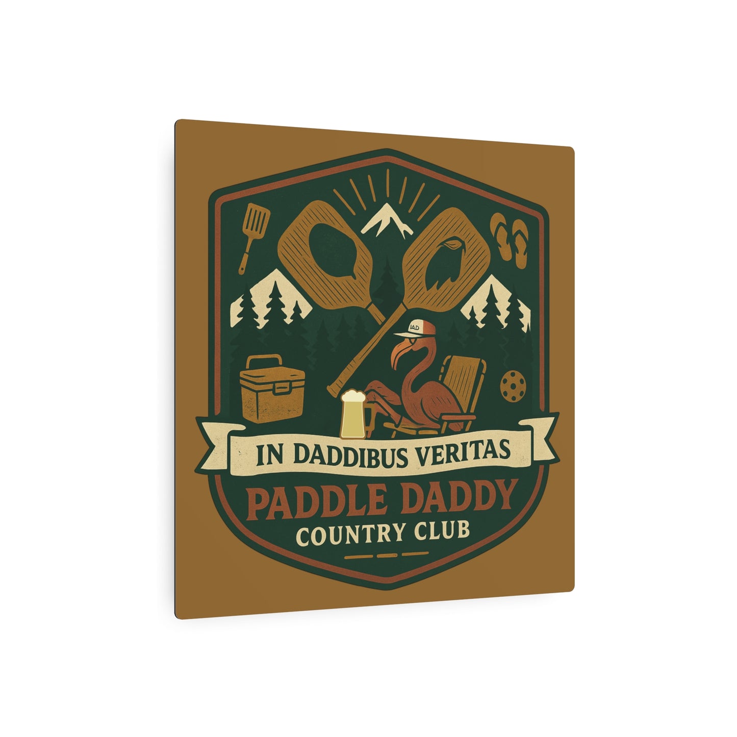 Paddle Daddy Country Club™ Metal Art Sign, Wall Decor for Outdoor Enthusiasts, Country Club Decor, Unique Gift for Dads, Camping Decoration