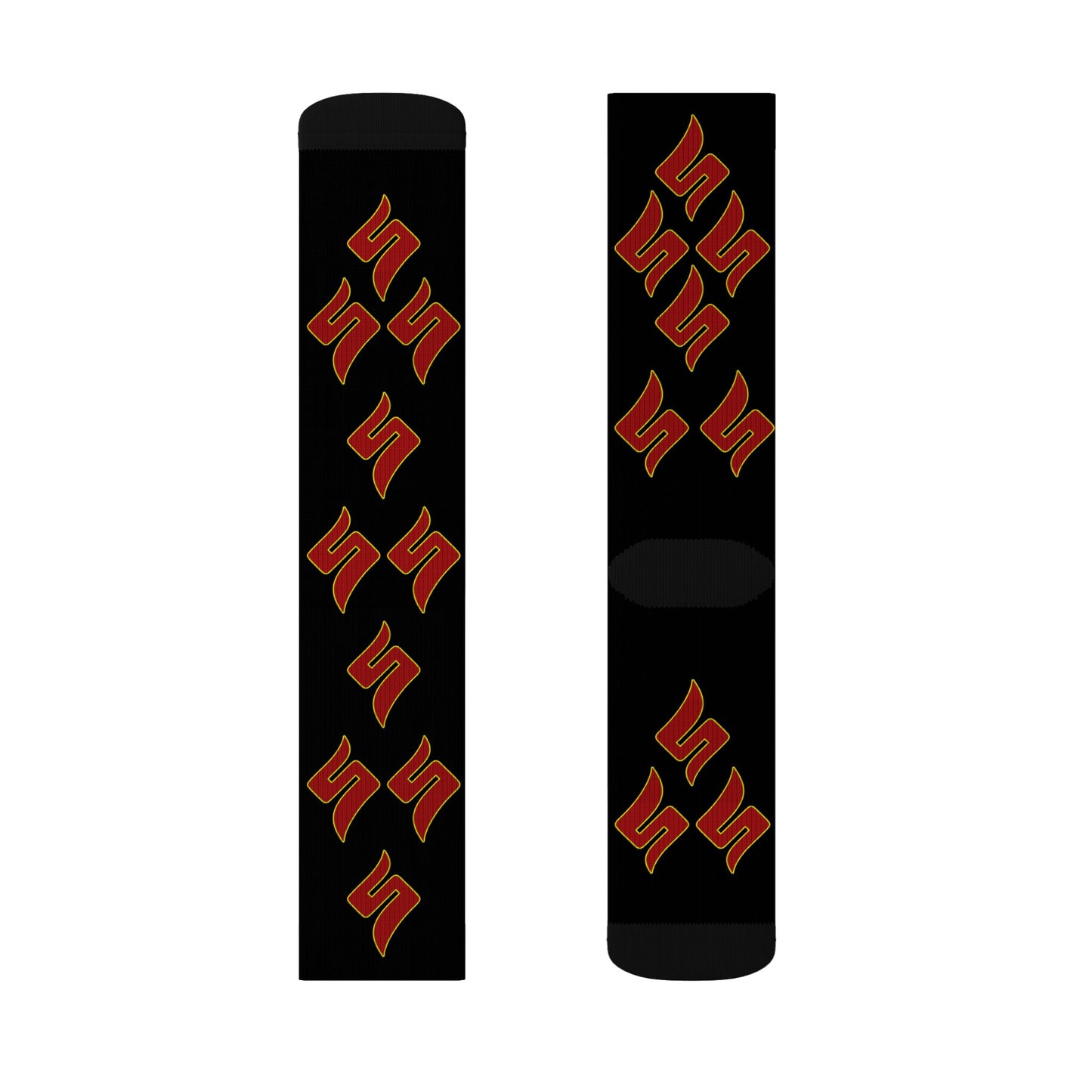 Shuli Network “S” Socks— Bold All-Over Print Crew Socks