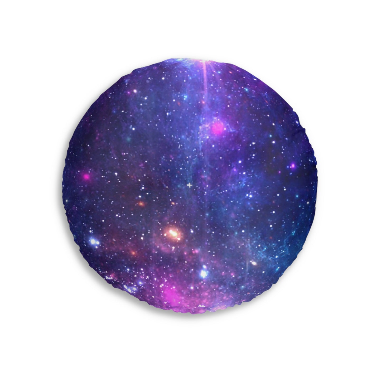 Purple Beyond the Stars Outer Space Out of this World Tufted Floor Pillow, Round