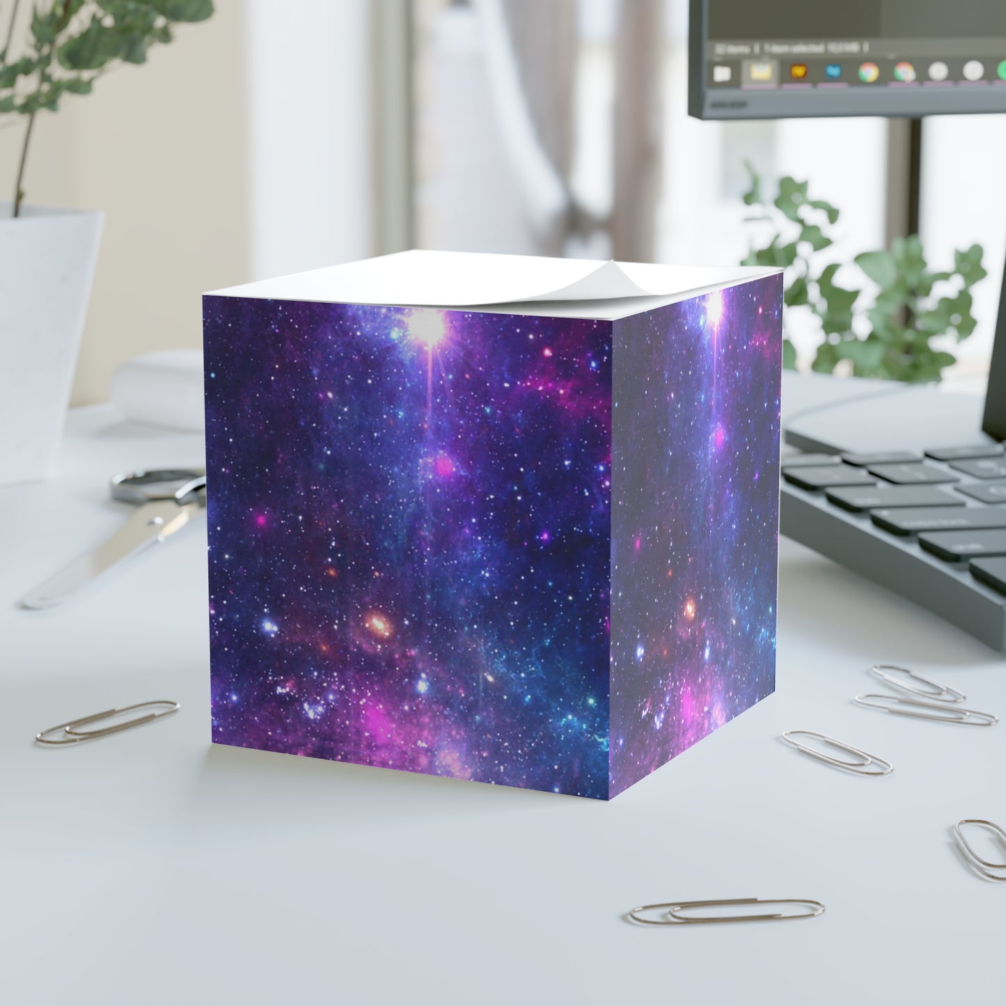 Purple Beyond the Stars Outer Space Out of this World Note Cube