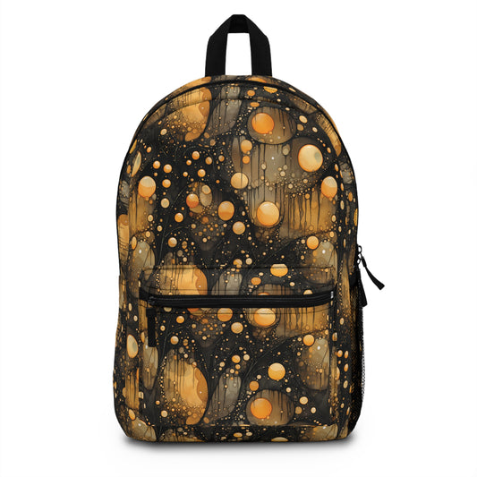 Halloween Yellow and Black Splatter Back to School Backpack Gifts for Him Gifts for her