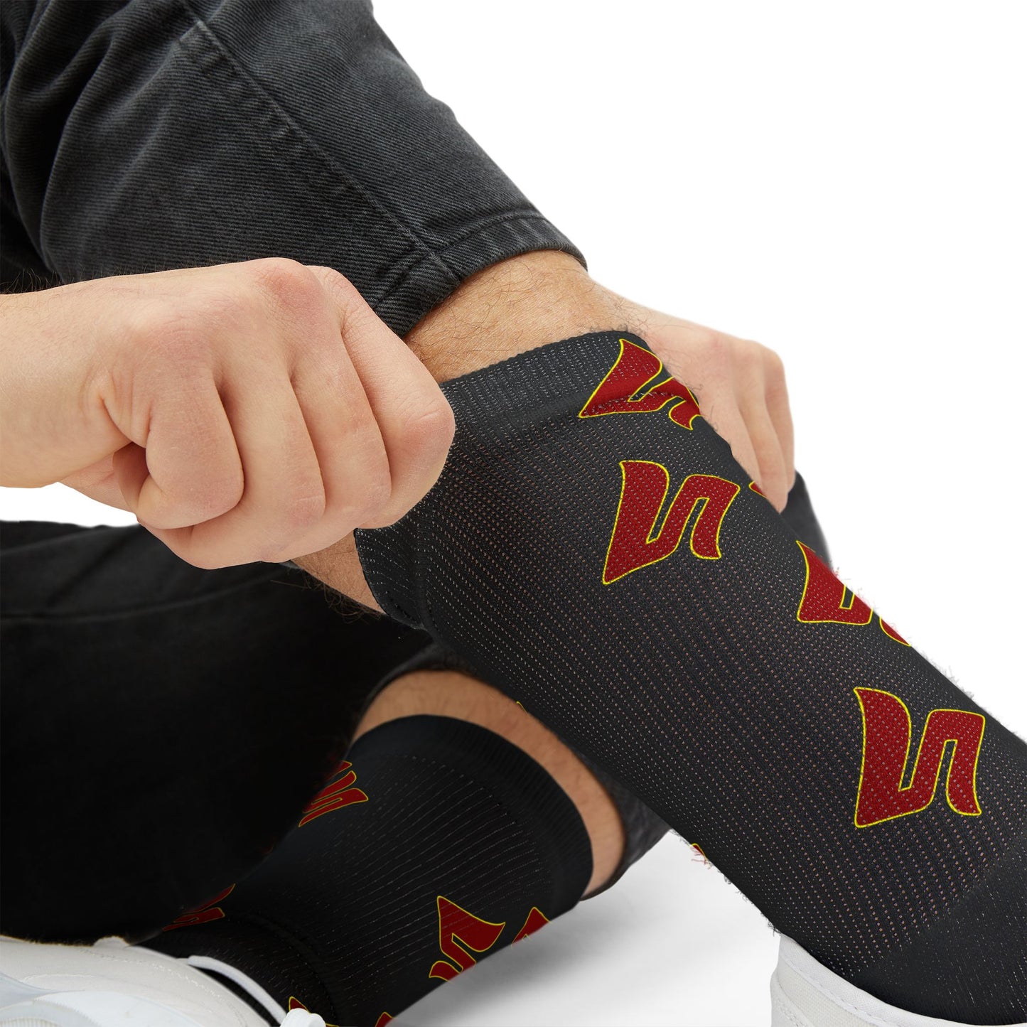 Shuli Network “S” Socks— Bold All-Over Print Crew Socks