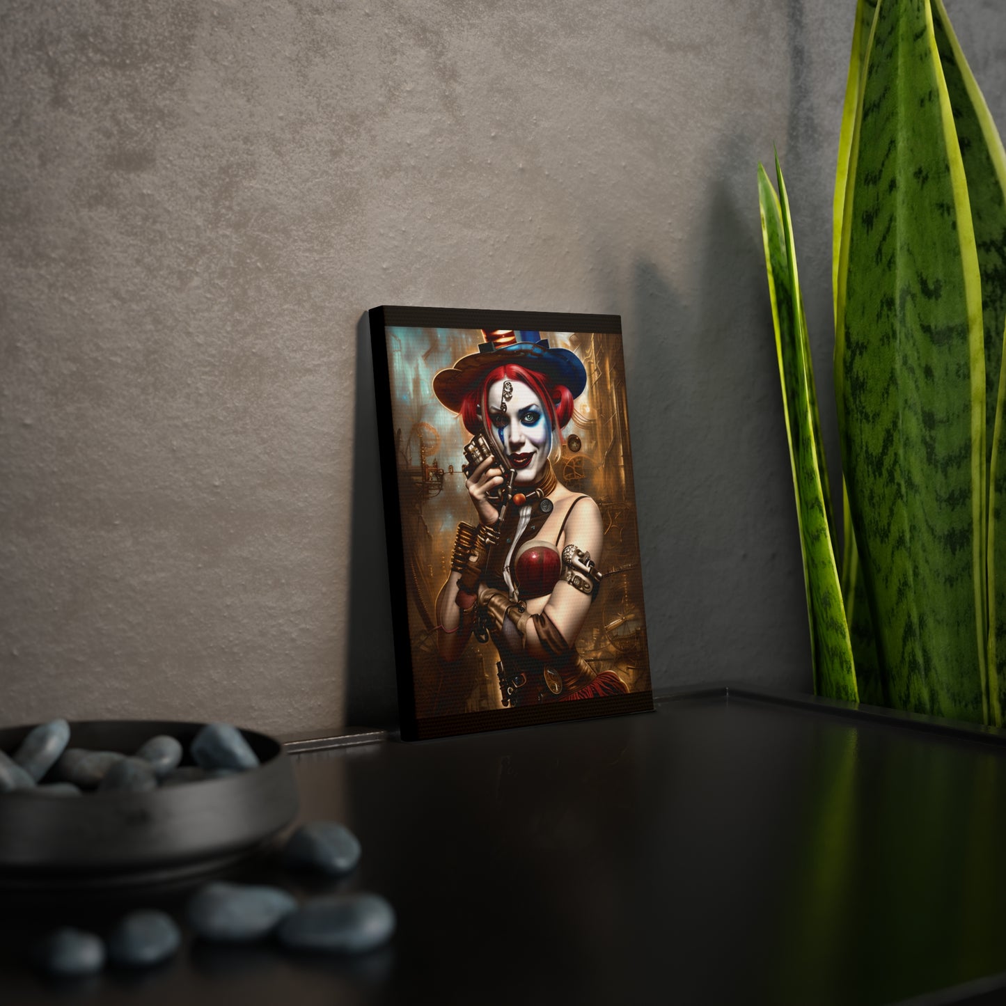 Hyper Realistic Steampunk Harley Quinn Canvas Photo Tile