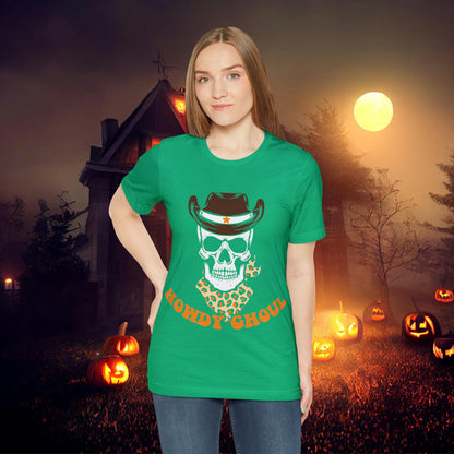 Howdy Ghoul Skeleton Sheriff Retro Halloween Unisex Jersey Short Sleeve Tee Gifts for her