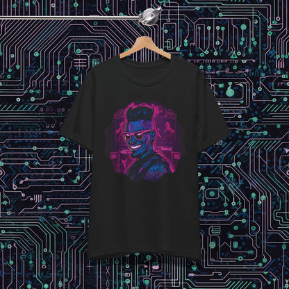 The Future is now Cyber Punk Guy Unisex Jersey Short Sleeve Tee