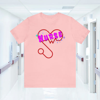 Nurse Love Unisex Jersey Tee Bella+Canvas 3001 Healthcare Gift Medical Students, Soft Fabric, Various Sizes Available
