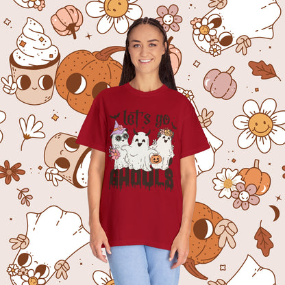 Let's Go Ghouls Retro Groovy Halloween Unisex Garment-Dyed T-shirt for Him Gifts for Her