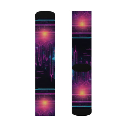 Vibrant Sublimation Socks, Colorful Athletic Socks, Trendy Fashion Accessories, Unique Gift for Her, Cosmic Patterned Socks