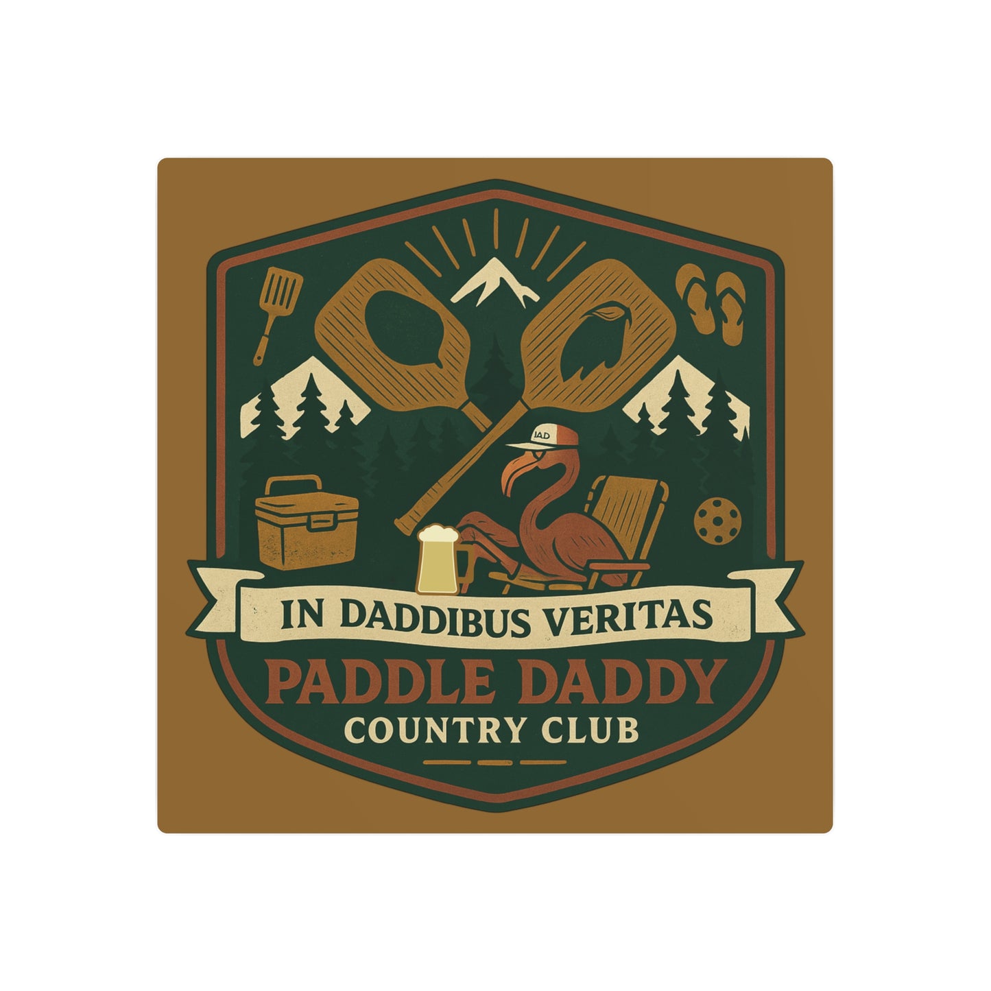 Paddle Daddy Country Club™ Metal Art Sign, Wall Decor for Outdoor Enthusiasts, Country Club Decor, Unique Gift for Dads, Camping Decoration