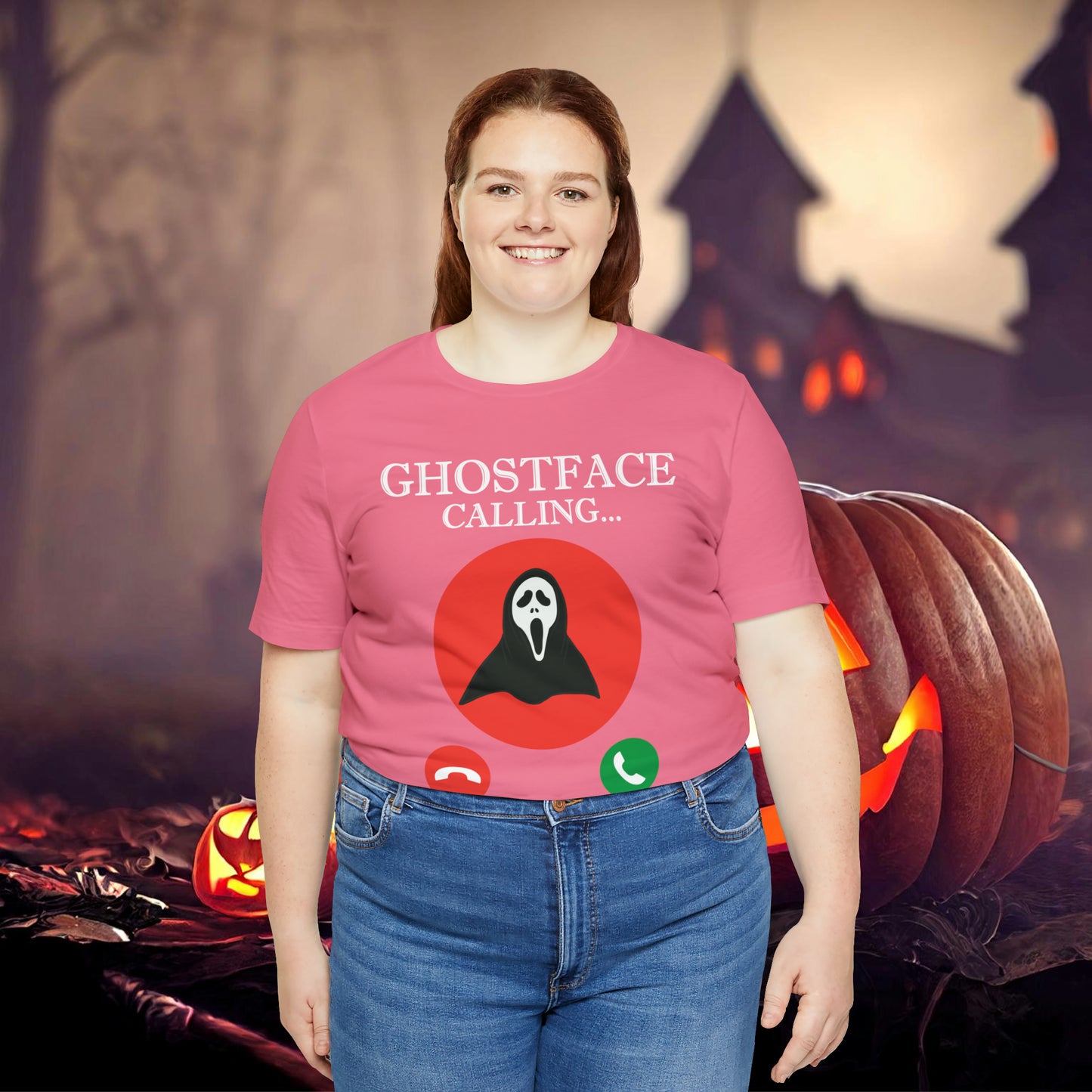 Ghost Face is Calling Halloween Unisex Jersey Short Sleeve Tee Gifts For her Gifts for Him