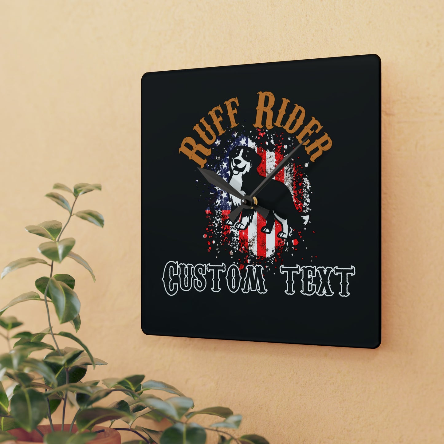 Ruff Rider "Custom Name" Acrylic Wall Clock