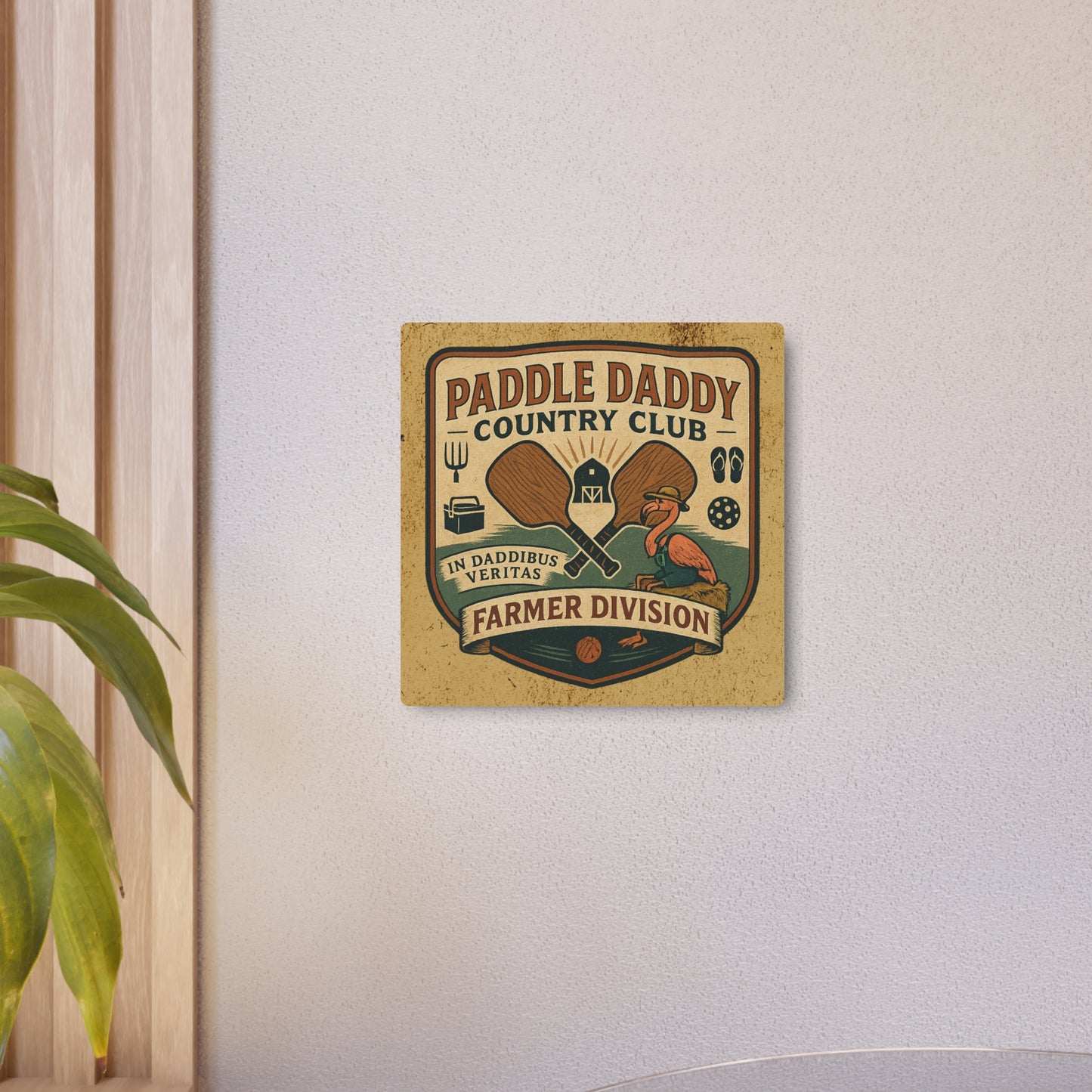 Paddle Daddy Country Club™ Farmer Edition Metal Art Sign