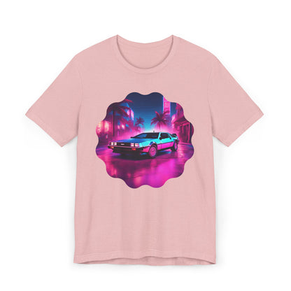 Retro-Futuristic DeLorean Unleashed Jersey: Time-Travel in Style! Unisex Jersey T-Shirt